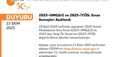 2025-HMGS/2 ve 2025-İYÖS Sınav Sonuçları Açıklandı!