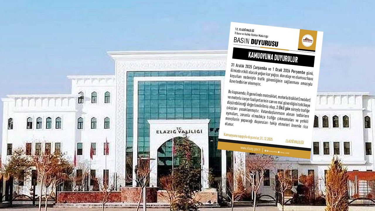 Elazığ Valiliği'nden resmi yasak duyurusu: Motosiklet ve kuryeler 2 gün trafiğe çıkamayacak!