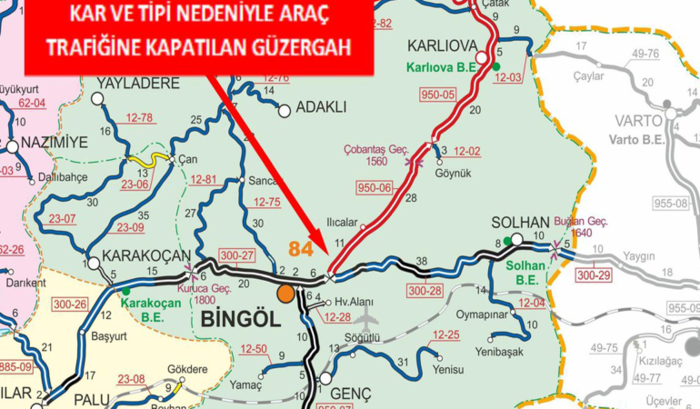 Bingöl-Erzurum Yolunda Ulaşım Durdu: Valilik Kar ve Tipi Nedeniyle Yolu Trafiğe Kapattı!