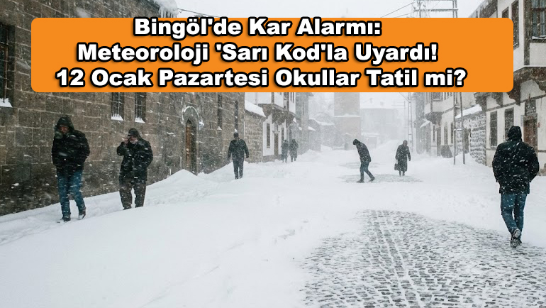 Bingöl'de Kar Alarmı: Meteoroloji 'Sarı Kod'la Uyardı! 12 Ocak Pazartesi Okullar Tatil mi?