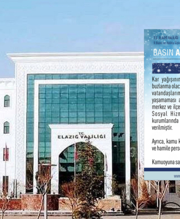 Elazığ Valiliği duyurdu: 2 Ocak Cuma günü okullar kar nedeniyle tatil edildi!