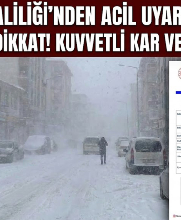 Elazığ Valiliği'nden Acil Uyarı: Akşam Saatlerine Dikkat! Kuvvetli Kar ve Tipi Geliyor!