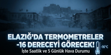 Elazığ'da Termometreler -16 Dereceyi Görecek! İşte Saatlik ve 5 Günlük Hava Durumu!