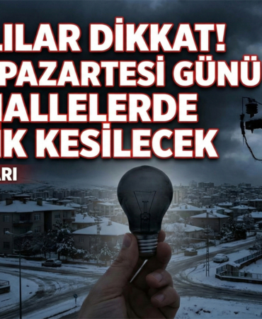 Elazığlılar Dikkat! 12 Ocak Pazartesi Günü Bu Mahallelerde Elektrik Kesilecek!