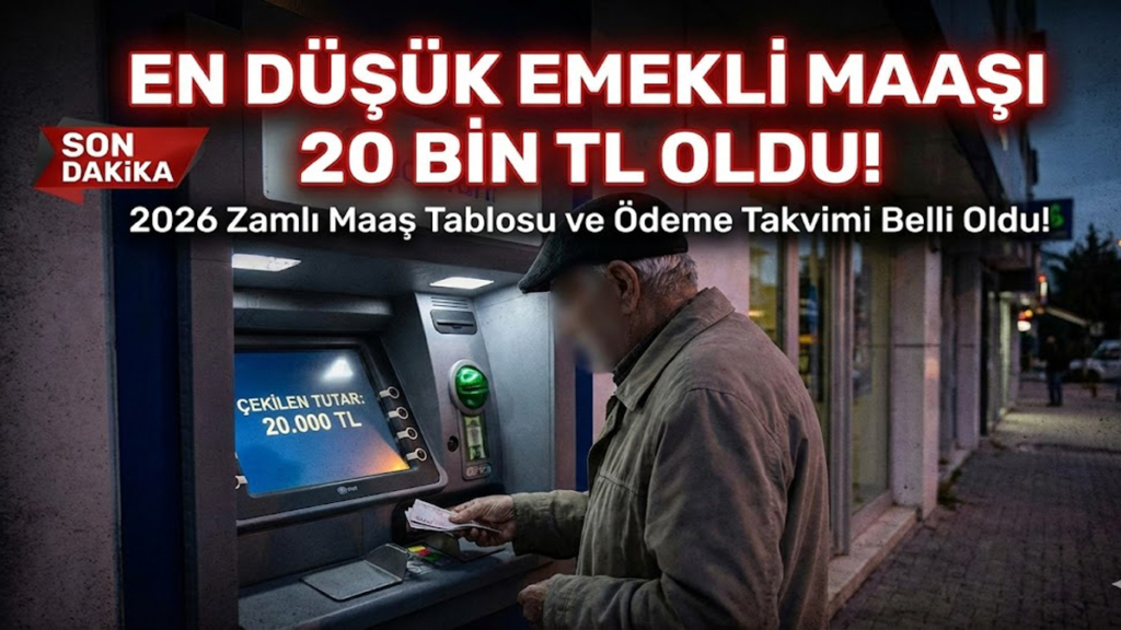 En Düşük Emekli Maaşı 20 Bin TL Oldu: 2026 Zamlı Maaş Tablosu ve Ödeme Takvimi Belli Oldu!