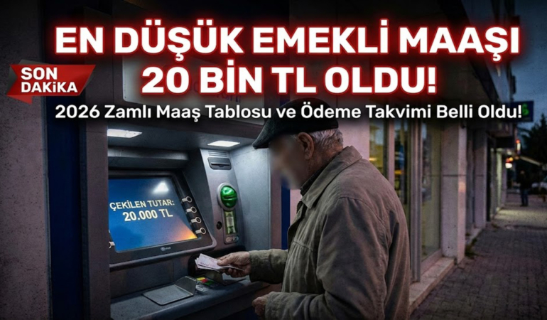 En Düşük Emekli Maaşı 20 Bin TL Oldu: 2026 Zamlı Maaş Tablosu ve Ödeme Takvimi Belli Oldu!
