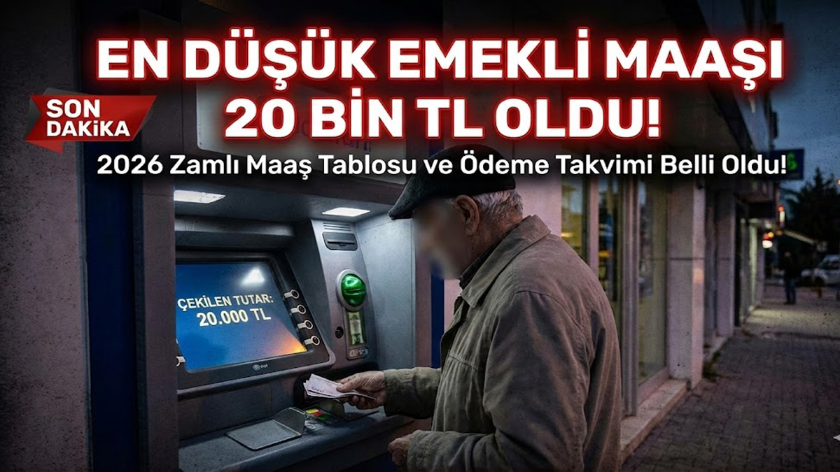 En Düşük Emekli Maaşı 20 Bin TL Oldu: 2026 Zamlı Maaş Tablosu ve Ödeme Takvimi Belli Oldu!