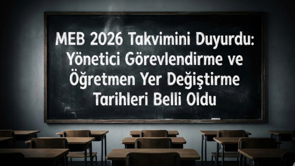 MEB 2026 Takvimini Duyurdu: Yönetici Görevlendirme ve Öğretmen Yer Değiştirme Tarihleri Belli Oldu!