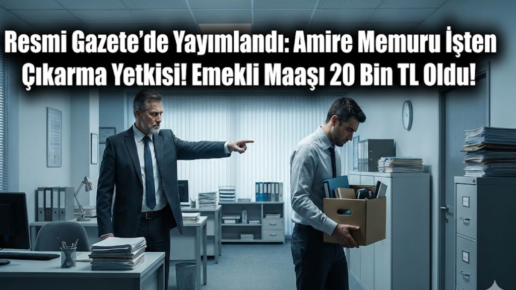 Resmi Gazete'de Yayımlandı: Amire Memuru İşten Çıkarma Yetkisi! Emekli Maaşı 20 Bin TL Oldu!